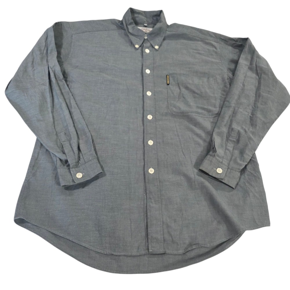 Armani Jeans Button Down Shirt Mens Black M Misura Cotton Long Sleeve‎
